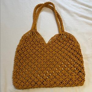 Elegant Mustard Woven Tote Bag
